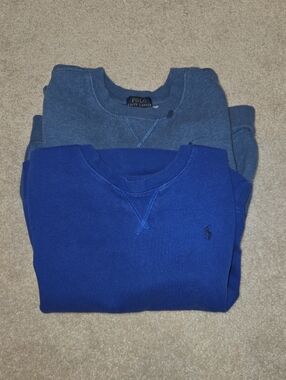 Polo by Ralph Lauren Blue and Gray Crewneck Sweaters